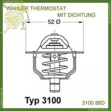 3100.88D Термостат Wahler FORD SCORPIO,SIERRA (201-88J MOTORAD) D=52