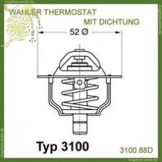 3100.88D Термостат Wahler FORD SCORPIO,SIERRA (201-88J MOTORAD) D=52