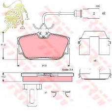 GDB1326/GDB1324/1369 Колодки торм. диск. FOMAR T4 вкл.датч (RM1054 GOODREM/QH, BP1286)